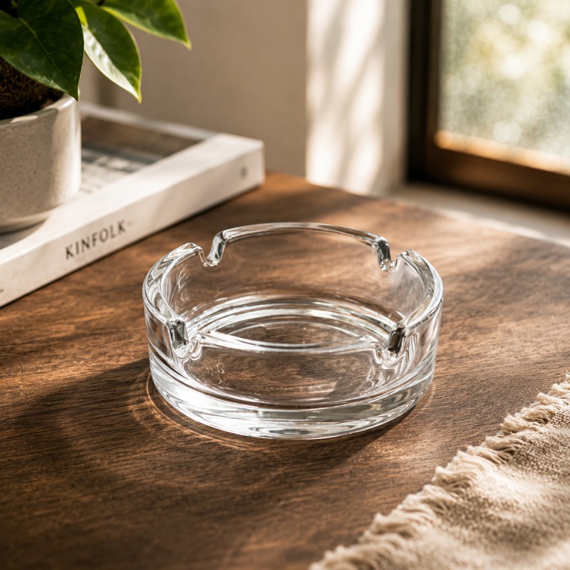 CINZEIRO REDONDO DE MESA DE VIDRO REF: APYG1017 CINZEIRO REDONDO DE MESA DE VIDRO REF: APYG1017