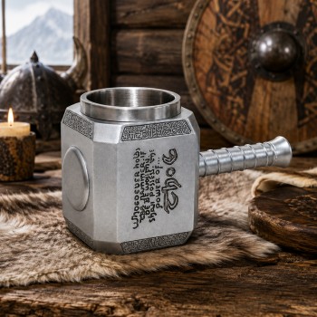 CANECA DE METAL E RESINA DE PVC MODELO MARRETA 400ML REF: AP675-10B