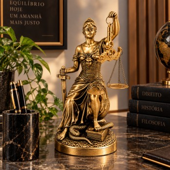 ENFEITE DE RESINA PLÁSTICA DE MESA MODELO DAMA DA JUSTIÇA REF: AP9806