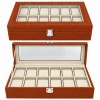 ESTOJO DE MADEIRA MDF COM VISOR DE VIDRO COBERTAS EXTERNAS EM COURO PARA 12 RELÓGIOS REF: AP769-12A ESTOJO DE MADEIRA MDF COM VISOR DE VIDRO COBERTAS EXTERNAS EM COURO PARA 12 RELÓGIOS REF: AP769-12A