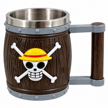 CANECA DE METAL E RESINA 400ML MODELO CAVEIRA REF: AP220050B