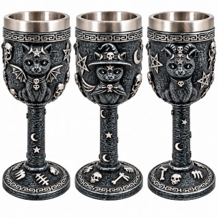 TAÇA DE METAL E RESINA 250ML MODELO GATO REF: AP23010A