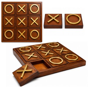 JOGO DECORATIVO DE MADEIRA MODELO JOGO DA VELHA REF: 22720