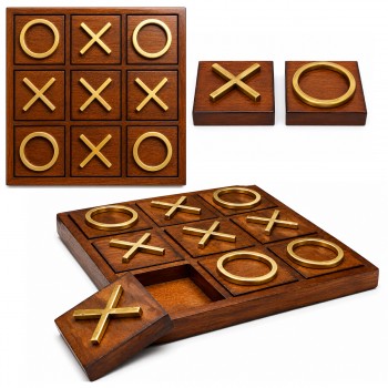 JOGO DECORATIVO DE MADEIRA MODELO JOGO DA VELHA REF: 22720