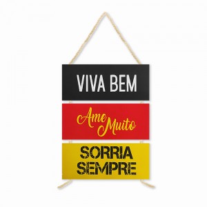  PLACA DE CORDA MODELO VIVA BEM... COM 3 FRASES REF: JPL2004