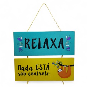 JOGO DE PLACAS DECORATIVAS DE MADEIRA COM CORDA REF: JPL2041