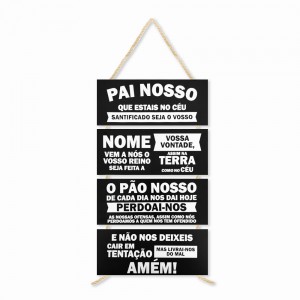 PLACA DE CORDA MODELO PAI NOSSO... COM 4 FRASES REF: JPL2037