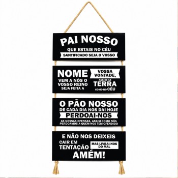 PLACA DE CORDA MODELO PAI NOSSO... COM 4 FRASES REF: JPL2037