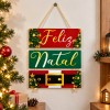 JOGO PLACAS DE MADEIRA COM CORDA MODELO FELIZ NATAL REF: JPL2104