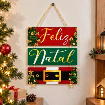JOGO PLACAS DE MADEIRA COM CORDA MODELO FELIZ NATAL REF: JPL2104 JOGO PLACAS DE MADEIRA COM CORDA MODELO FELIZ NATAL REF: JPL2104