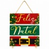 JOGO PLACAS DE MADEIRA COM CORDA MODELO FELIZ NATAL REF: JPL2104