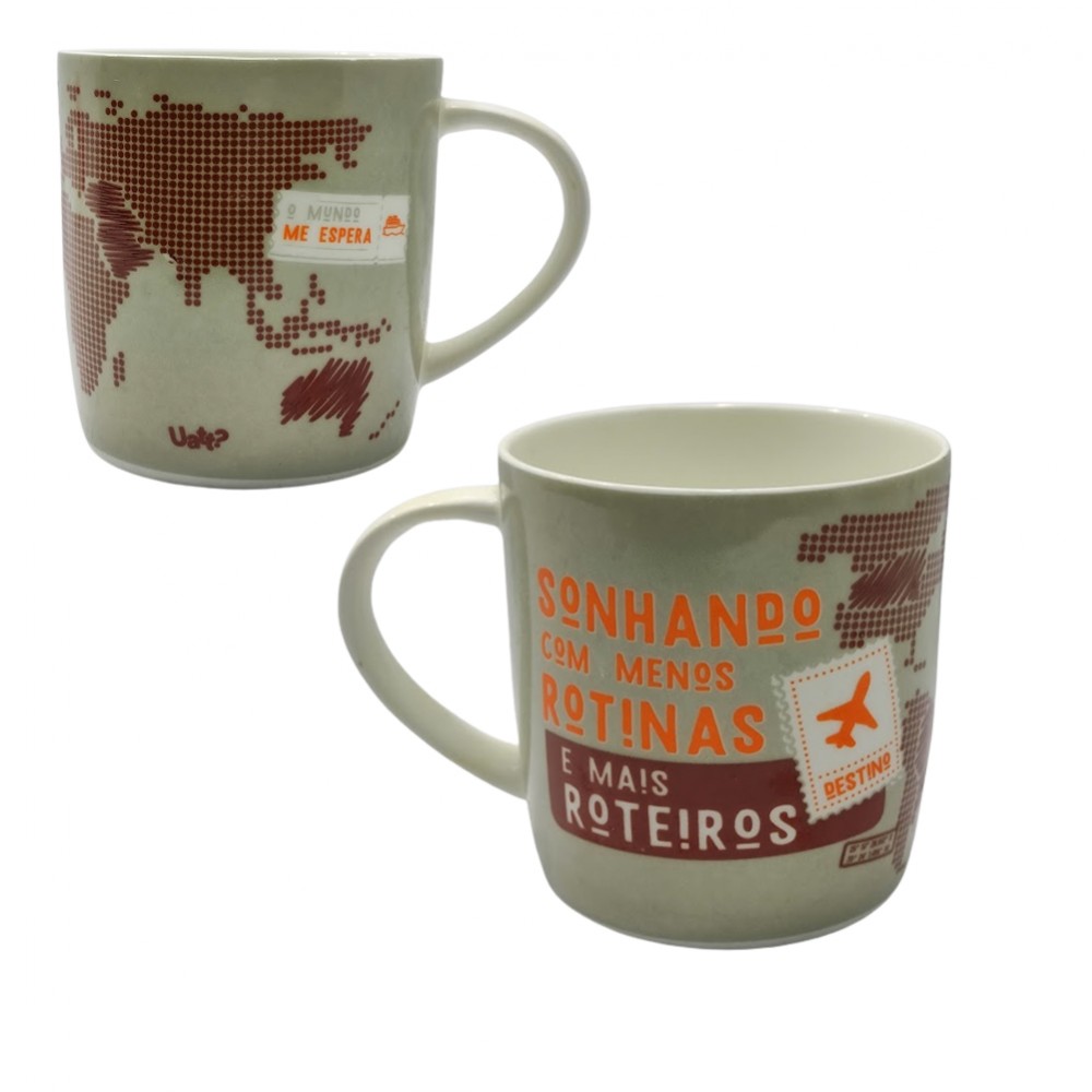 CANECA FRASES MODELO PÉ NA ESTRADA EM CERÂMICA 400ML REF: 35064 CANECA FRASES MODELO PÉ NA ESTRADA EM CERÂMICA 400ML REF: 35064