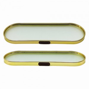 BANDEJA DECORATIVA REDONDA EM VIDRO REF: F0242