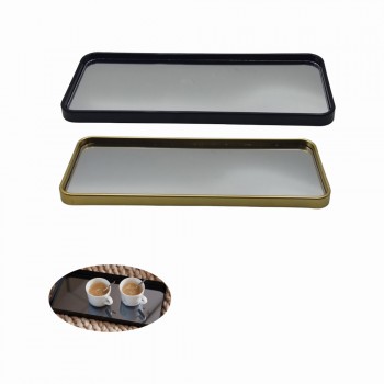 BANDEJA DECORATIVA MODELO RETANGULAR ESPELHADA EM VIDRO REF: 8213
