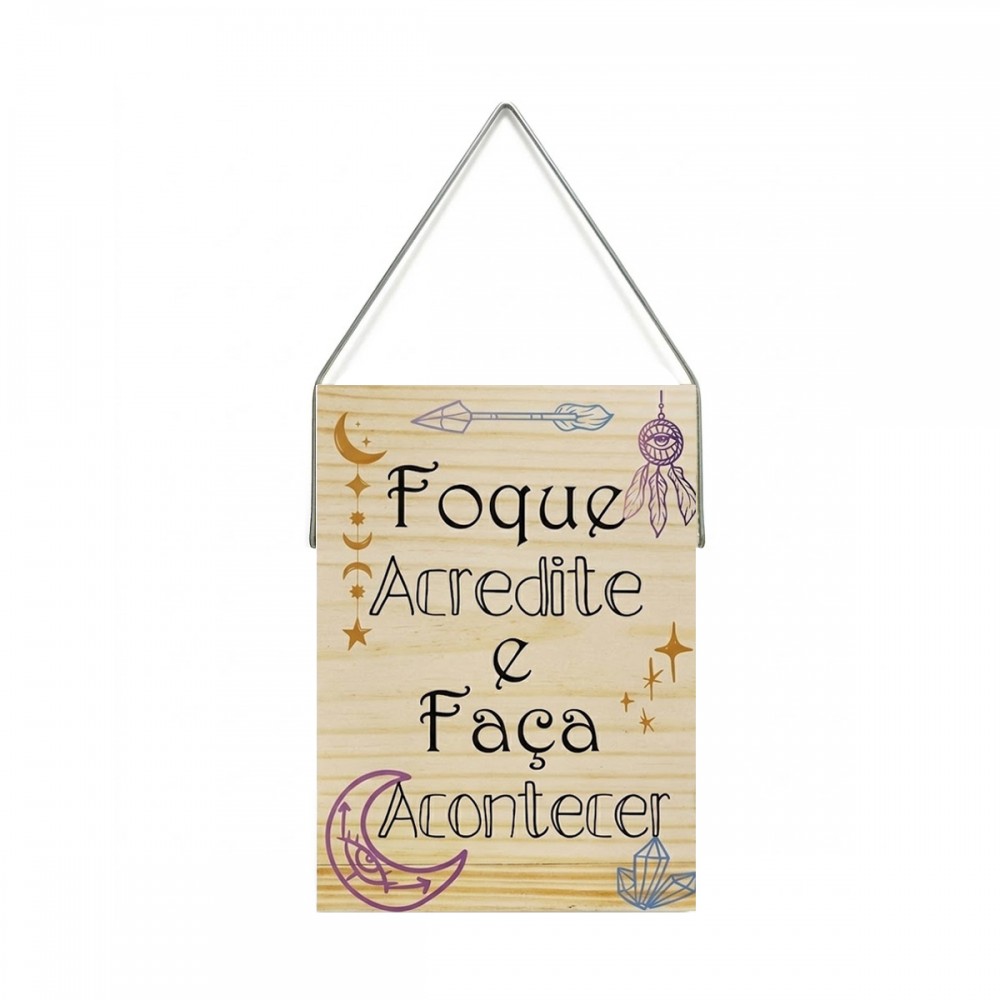 PLACA DECORATIVA DE MADEIRA COM CORDA REF: JPL2133