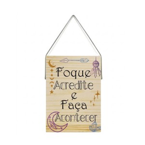 PLACA DECORATIVA DE MADEIRA COM CORDA REF: JPL2133