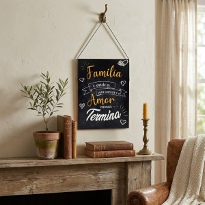 PLACA DECORATIVA DE MADEIRA COM CORDA REF: JPL2139