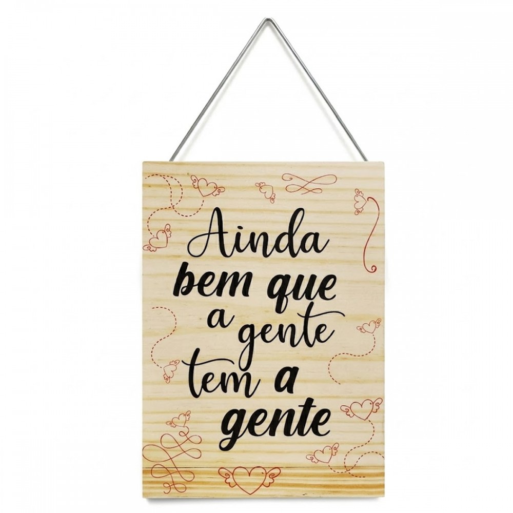 PLACA DECORATIVA DE MADEIRA COM CORDA REF: JPL2141