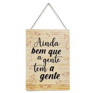 PLACA DECORATIVA DE MADEIRA COM CORDA REF: JPL2141