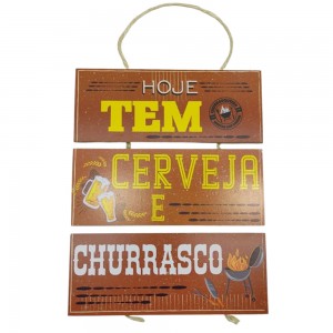 PLACA DE CORDA MODELO HOJE TEM... COM 3 FRASES REF: JPL2169