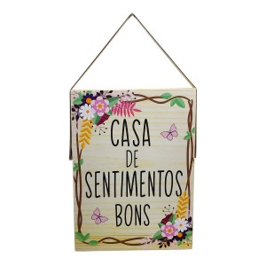 PLACA DECORATIVA RETANGULAR COM CORDA REF: JPL2203