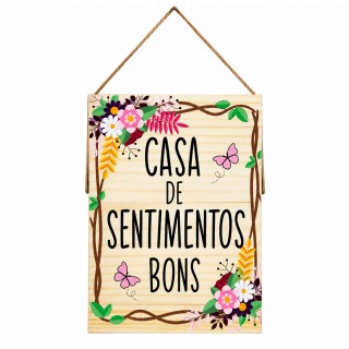 PLACA DECORATIVA RETANGULAR COM CORDA REF: JPL2203