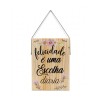 PLACA DECORATIVA DE MADEIRA COM CORDA REF: JPL2206
