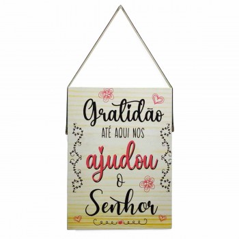 PLACA DECORATIVA RETANGULAR COM CORDA REF: JPL2208