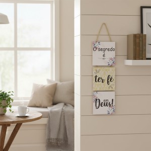 PLACA COM CORDA O SEGREDO É TER FÉ EM DEUS! DE MADEIRA REF: JPL2221 PLACA COM CORDA O SEGREDO É TER FÉ EM DEUS! DE MADEIRA REF: JPL2221