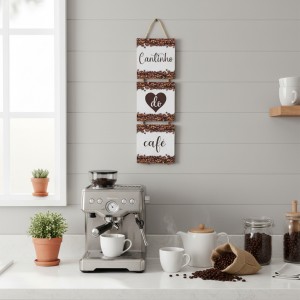 PLACA CANTINHO DO CAFÉ DE MADEIRA COM CORDA REF: JPL2225 PLACA CANTINHO DO CAFÉ DE MADEIRA COM CORDA REF: JPL2225