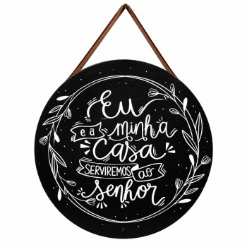 PLACA DECORATIVA DE MADEIRA COM CORDA REF: JPL2247