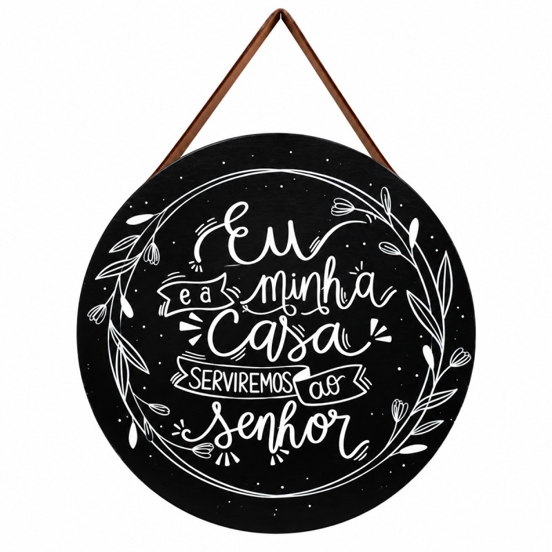 PLACA DECORATIVA DE MADEIRA COM CORDA REF: JPL2247