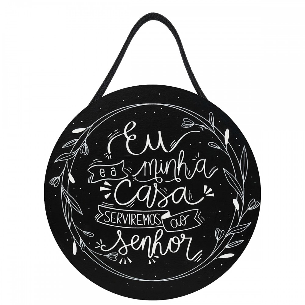 PLACA DECORATIVA DE MADEIRA COM CORDA REF: JPL2247