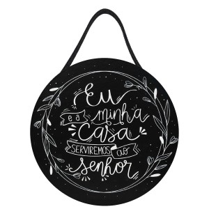 PLACA DECORATIVA DE MADEIRA COM CORDA REF: JPL2247