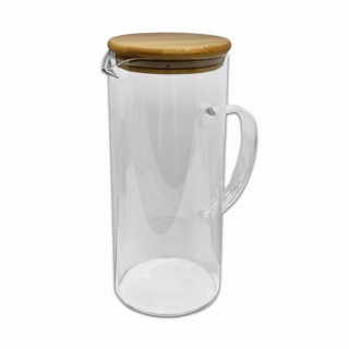 JARRA DE VIDRO COM TAMPA EM BAMBU 1350ML REF: 8997
