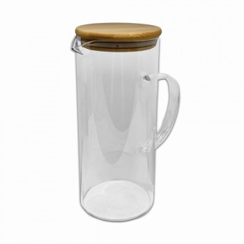 JARRA DE VIDRO COM TAMPA EM BAMBU 1350ML REF: 8997
