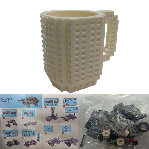 CANECA COM BLOCOS DE MONTAR BRANCA CANECA COM BLOCOS DE MONTAR BRANCA