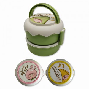 MARMITA DUPLA COM TALHERES DE PLASTICO MODELO FRUTA REF: HU56649 MARMITA DUPLA COM TALHERES DE PLASTICO MODELO FRUTA REF: HU56649