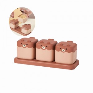 PORTA CONDIMENTOS COM TRÊS POTES MODELO URSINHOS REF: HU80354 PORTA CONDIMENTOS COM TRÊS POTES MODELO URSINHOS REF: HU80354