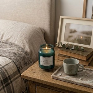 VELA PARAFINA CASTIÇAL AROMÁTICA COM TAMPA EM VIDRO REF: 5955