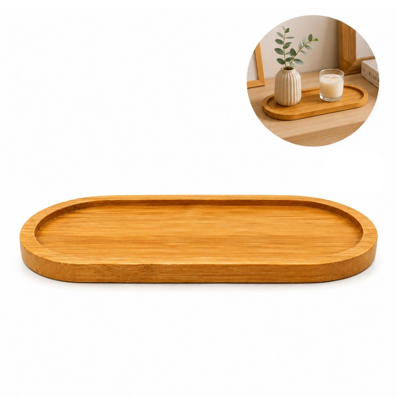 BANDEJA OVAL DECORATIVA DE BAMBU REF: 7339 BANDEJA OVAL DECORATIVA DE BAMBU REF: 7339