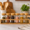 CONJUNTO 6 POTES DE VIDRO COM 1 BASE DE BAMBU REF: 7542 CONJUNTO 6 POTES DE VIDRO COM 1 BASE DE BAMBU REF: 7542