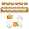 CONJUNTO 6 POTES DE VIDRO COM 1 BASE DE BAMBU REF: 7542 CONJUNTO 6 POTES DE VIDRO COM 1 BASE DE BAMBU REF: 7542