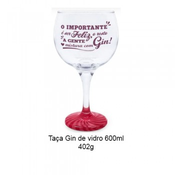 TAÇA 600ML GIN SER FELIZ VERMELHA REF: 8006-CX