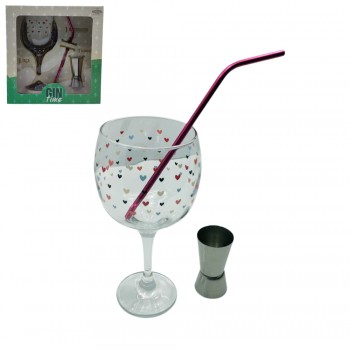 KIT GIN MODELO CORAÇÕES COLORIDOS 600ML  REF: 8668