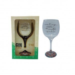 TAÇA GIN EM VIDRO MODELO MANDALA 600ML  REF: 8724 TAÇA GIN EM VIDRO MODELO MANDALA 600ML  REF: 8724