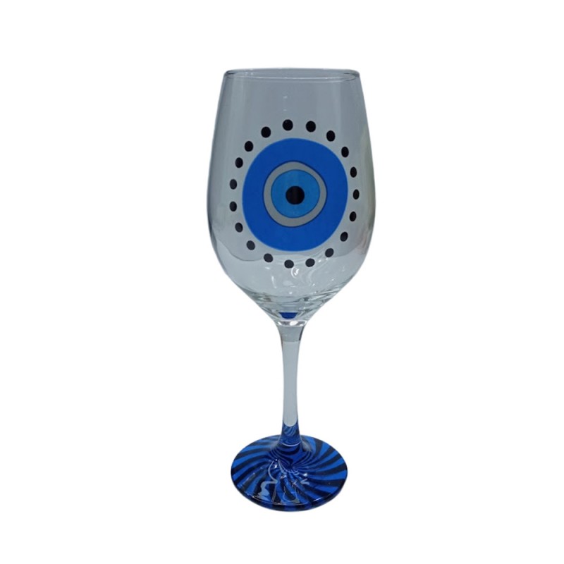 TAÇA DE VINHO OLHO GREGO 385ML  REF: 8804