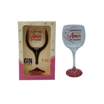 TAÇA DE GIN EM VIDRO MODELO TODO AMOR 600ML REF: 8911 TAÇA DE GIN EM VIDRO MODELO TODO AMOR 600ML REF: 8911