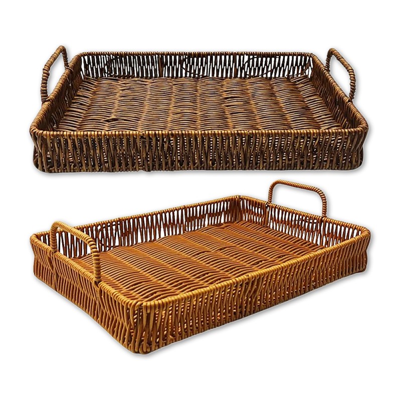 BANDEJA DECORATIVA RETANGULAR COM ALÇA EM METAL PLÁSTICO REF: BAN2935 BANDEJA DECORATIVA RETANGULAR COM ALÇA EM METAL PLÁSTICO REF: BAN2935