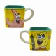 CANECA CUBO MODELO BOB ESPONJA EM CERÂMICA 300ML REF: 10025186